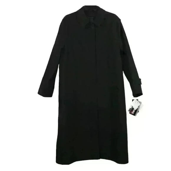 Black Trench Jacket Coat Sz 12 - Picture 1 of 10